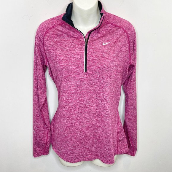 Nike Pink Long Sleeve Top Half Zip Womens Medium Sweatshirt Shirt - Picture 4 of 6